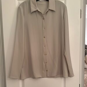 Tibi Cream Button-Up Blouse